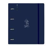 Safta MICKEY MOUSE GOOD DAY - Carpeblock con 4 anelli da 35 mm, con ricambio, con 100 fogli A4, ideale per bambini di diverse età, confortevole e versatile, qualità e resistenza, 27 x 4 x 32 cm, blu,