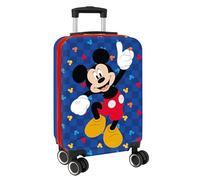 safta MICKEY MOUSE GOOD DAY - Trolley da cabina 20 pollici, valigia con ruote, lucchetto di sicurezza, valigia leggera, 34,5 x 20 x 55 cm, blu, M, Casual
