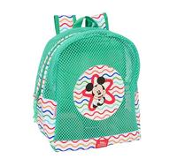 Safta MICKEY MOUSE - Zaino per bambini da spiaggia, anti sabbia, con manici, facile da pulire, ideale per bambini di diverse età, comodo e versatile, 32 x 12 x 38 cm, Menta/Multicolore, M, Casual