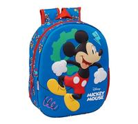 Zaino Safta Topolino 3D - Portaborraccia - Spallacci imbottiti - Maniglia superiore - 27x33x10 cm - Blu scuro
