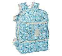 Safta MIFFY MUM GARDEN - Zaino per accessori, con materiale riciclato, idrorepellente, pratico e confortevole, resistente e versatile, 30 x 15 x 43 cm, colore turchese floreale, Turchese floreale,