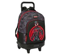 safta MILES MORALES - Zaino grande con ruote, compatto, rimovibile, ideale per bambini di diverse età, comodo e versatile, qualità e resistenza, 33 x 22 x 45 cm