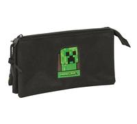 safta MINECRAFT - Astuccio triplo, astuccio per bambini, ideale per bambini in età scolastica, comodo e versatile, qualità e resistenza, 22 x 3 x 12 cm
