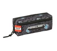 MINECRAFT GRAFFITI - Astuccio triplo piccolo, astuccio per bambini, ideale per bambini in età scolastica, comodo e versatile, qualità e resistenza, 22 x 6 x 8,5 cm