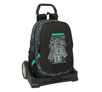 safta MINECRAFT SCREEN - Zaino scolastico, schienale ergonomico, con carrello Evolution, ideale per bambini di diverse età, comodo e versatile, qualità e resistenza, 32 x 16 x 44 cm