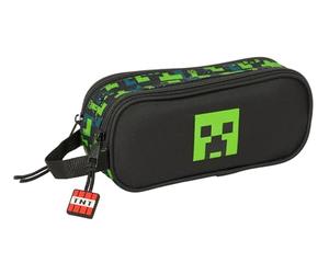 Safta Minecraft TNT - Astuccio doppio bambino, astuccio per bambini, ideale per bambini in età scolastica, comodo e versatile, qualità e resistenza, 21 x 6 x 8 cm, multicolore, M, Casual