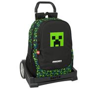 Safta MINECRAFT TNT School Backpack, Ergonomic Back, with Evolution Trolley, Ide