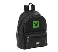 Safta - Mini zaino per la scuola Minecraft Teen, scomparto principale con cerniera e doppia maniglia, tasca frontale grande e laterale, interno foderato, spallacci regolabili, misure 24 x 12 x 28 cm
