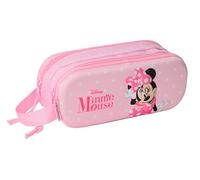 Safta MINNIE MOUSE 3D - Astuccio doppio 3D, astuccio per bambini, ideale per bambini in età scolastica, comodo e versatile, qualità e resistenza, 21 x 6 x 8 cm, Rosa, M, Casual