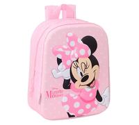 Safta MINNIE MOUSE 3D - Zaino per asilo 3D, adattabile al carrello, facile da pulire, ideale per bambini di diverse età, comodo e versatile, qualità e resistenza, 22 x 10 x 27 cm, Rosa, M, Casual