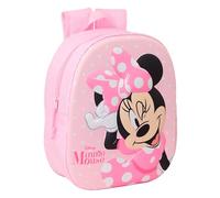 Safta MINNIE MOUSE 3D - Zaino scolastico, con design 3D, adattabile al carrello, ideale per bambini di diverse età, comodo e versatile, qualità e resistenza, 27 x 10 x 33 cm, Rosa, M, Casual