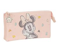 Safta Minnie Mouse Baby - Astuccio triplo, astuccio per bambini, ideale per bambini in età scolastica, comodo e versatile, qualità e resistenza, 22 x 3 x 12 cm, colore rosa chiaro, rosa chiaro,