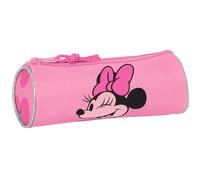 Safta MINNIE MOUSE LOVING - Astuccio rotondo per scuola, astuccio per bambini, ideale per bambini dai 5 ai 14 anni, comodo e versatile, qualità e resistenza, 20 x 7 cm, colore rosa, Rosa, Estándar,