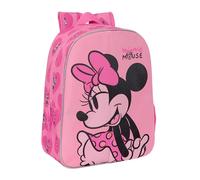 Safta MINNIE MOUSE LOVING - Zaino per bambini, adattabile al carrello, facile da pulire, ideale per bambini di diverse età, comodo e versatile, qualità e resistenza, 26 x 11 x 34 cm, colore rosa,