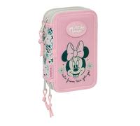 safta MINNIE MOUSE MINTY - Astuccio scuola con 37 utili inclusi, astuccio per bambini, ideale per bambini dai 5 ai 14 anni, comodo e versatile, qualità e resistenza, 12,5 x 5,5 x 19,5 cm