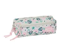 MINNIE MOUSE MINTY - Astuccio triplo piccolo, astuccio per bambini, ideale per bambini in età scolastica, comodo e versatile, qualità e resistenza, 22 x 6 x 8,5 cm