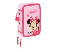 Safta MINNIE MOUSE NAIVE - Astuccio scuola con 37 utili inclusi, astuccio per bambini, ideale per bambini dai 5 ai 14 anni, comodo e versatile, qualità e resistenza, 12,5 x 5,5 x 19,5 cm, rosa chiaro,