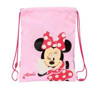 safta MINNIE MOUSE NAIVE - Zaino a sacco piatto Junior, ideale per bambini di diverse età, comodo e versatile, qualità e resistenza, 26 x 34 cm, rosa chiaro, M, Casual