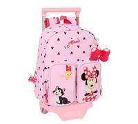 safta MINNIE MOUSE NAIVE - Zaino per bambini con carrello 705, ideale per bambini di diverse età, comodo e versatile, qualità e resistenza, 28 x 10 x 34 cm, rosa chiaro, M, Casual