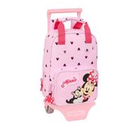 safta MINNIE MOUSE NAIVE - Zaino scuola 765 con carrello 805, ideale per bambini di diverse età, comodo e versatile, qualità e resistenza, 20 x 8 x 28 cm, rosa chiaro, M, Casual