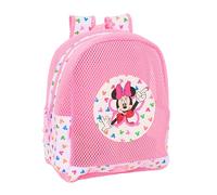 Safta MINNIE MOUSE - Zaino per bambini da spiaggia, anti sabbia, con manici, facile da pulire, ideale per bambini di diverse età, comodo e versatile, 32 x 12 x 38 cm, Rosa/Multicolore, M, Casual