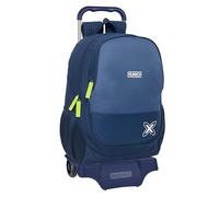 Safta Monaco Blue Indiano - Zaino scuola grande con carrello 905, ideale per bambini di diverse età, comodo e versatile, qualità e resistenza, 32 x 16 x 44 cm, Blu Indaco, M, Casual