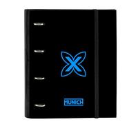 Safta Monaco IRON - Raccoglitore a 4 anelli, 35 cm, con 100 fogli A4, ideale per bambini di diverse età, comodo e versatile, qualità e resistenza, 27 x 3,5 x 32 cm, colore, Nero Iron, Estándar, Casual