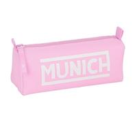 Safta Monaco Rosa - Astuccio con cerniera e scomparto - Astuccio per bambini, ideale per bambini in età scolastica, comodo e versatile, qualità e resistenza, 21 x 7 x 8 cm, colore, Rosa, Estándar,