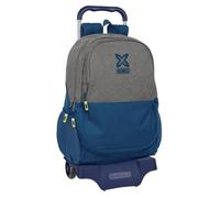 safta Monaco Stress - Zaino scuola grande con carrello 905, ideale per bambini di diverse età, comodo e versatile, qualità e resistenza, 32 x 16 x 44 cm, grigio/blu, M, Casual