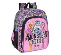 safta MONSTER HIGH DRAMA - Zaino Scuola per Bambini, Adattabile al Carrello, Ideale per Scolari, Comodo e Versatile, Qualità e Resistenza, 32 x 12 x 38 cm, Multicolore, M, Casual, multicolore, M,