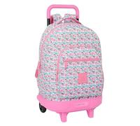 Safta Moos Flores - Zaino grande con ruote, compatto, rimovibile, ideale per bambini di diverse età, comodo e versatile, qualità e resistenza, 33 x 22 x 45 cm, multicolore, multicolore, Estándar,
