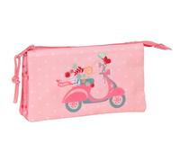 safta MOOS PASSION - Astuccio triplo, tessuto riciclabile, astuccio per bambini, ideale per bambini in età scolastica, comodo e versatile, qualità e resistenza, 22 x 3 x 12 cm, multicolore, M, Casual