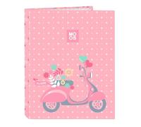 Safta Moos Passion - Cartella con fogli 4 anelli, ideale per bambini di diverse età, comoda e versatile, qualità e resistenza, 26,5 x 33 cm, multicolore, M, Casual