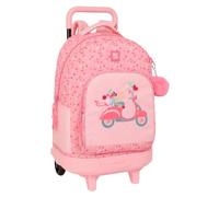 safta Moos Passion - Zaino grande con ruote, compatto, rimovibile, ideale per bambini di diverse età, comodo e versatile, qualità e resistenza, 33 x 22 x 45 cm, multicolore, M, Casual