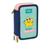 Mr. WONDERFUL Star - Astuccio scolastico con 37 utensili inclusi, ideale per bambini da 5 a 14 anni, comodo e versatile, qualità e resistenza, 12,5 x 5,5 x 19,5 cm
