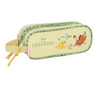 Safta Mufasa - Astuccio doppio per bambini, astuccio per bambini, ideale per bambini in età scolastica, comodo e versatile, qualità e resistenza, 21 x 6 x 8 cm, colore: verde/beige, Verde/Beige,