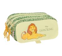 safta M710 812441710, Mufasa Triplo Grande, Astuccio, Ideale età Scolastica, Comodo e Versatile, qualità e Resistenza, 21,5 x 8 x 10 cm, Colore: Verde/Beige Unisex-Bambini e Ragazzi, Estándar