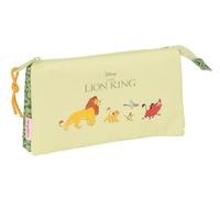Safta Mufasa - Astuccio triplo, astuccio per bambini, ideale per bambini in età scolastica, comodo e versatile, qualità e resistenza, 22 x 3 x 12 cm, colore: verde/beige, Verde/Beige, Estándar, Casual
