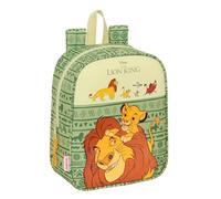 safta Mufasa - Zaino per bambini, zaino per bambini, zaino per scuola, adattabile al carrello, ideale per asilo, comodo e versatile, qualità e resistenza, 22 x 10 x 27 cm, colore: verde/beige,