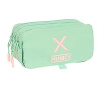 safta MUNICH - Astuccio Triplo Big, Astuccio per bambini, ideale per bambini dai 5 ai 14 anni, comodo e versatile, qualità e resistenza, 21,5 x 8 x 10 cm, colore menta, Menta, Estándar, Casual