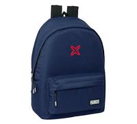 safta Munich Basic - Zaino per computer portatile da 15,6" e USB, ideale per giovani di diverse età, tessuto riciclato, comodo e versatile, qualità e resistenza, 31 x 18 x 44 cm, colore, Blu marino,