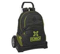 Safta MUNICH BEAT - Zaino da scuola, schienale ergonomico, con carrello Evolution, ideale per bambini di diverse età, comodo e versatile, qualità e resistenza, 32 x 16 x 44 cm, colore: nero, Nero,
