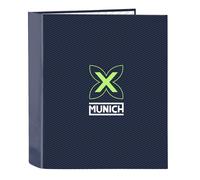 Safta Munich Blue Indigo - Folio Folder 4 Rings, Ideal for Children of Different