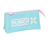 Safta Munich Heaven - Astuccio triplo, astuccio per bambini, ideale per bambini in età scolastica, comodo e versatile, qualità e resistenza, 22 x 3 x 12 cm, colore celeste, azzurro, Estándar, Casual