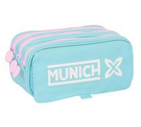 Safta Munich Heaven - Astuccio triplo grande, astuccio per bambini, ideale per bambini in età scolastica, comodo e versatile, qualità e resistenza, 21,5 x 8 x 10 cm, colore celeste