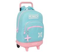 Safta Munich Heaven - Zaino grande con ruote, compatto, rimovibile, ideale per bambini di diverse età, comodo e versatile, qualità e resistenza, 33 x 22 x 45 cm, colore celeste, azzurro, Estándar,