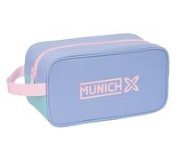 Safta MUNICH MELLOW - Borsa per scarpe di medie dimensioni, multifunzione, per sport, extracurriculare, da calcio, comoda e versatile, 29 x 14 x 15 cm, blu/celeste, rosa chiaro, M, casual, Blu/Celeste