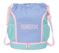 Safta MUNICH MELLOW - Zaino sacco, zaino, ideale per bambini di diverse età, comodo e versatile, qualità e resistenza, 34 x 15 x 43 cm, Blu/Celeste/Rosa Chiaro, M, Casual