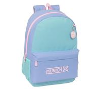 Safta MUNICH MELLOW - Zaino scuola per bambini, ideale per bambini di diverse età, comodo e versatile, qualità e resistenza, 30 x 14 x 46 cm, Blu/Celeste/Rosa Chiaro, M, Casual