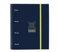 Safta MUNICH NORTH - Cartellina 4 anelli da 35 cm con 100 fogli A4, ideale per bambini di diverse età, comoda e versatile, qualità e resistenza, 27 x 3,5 x 32 cm, Blu navy, M, Casual